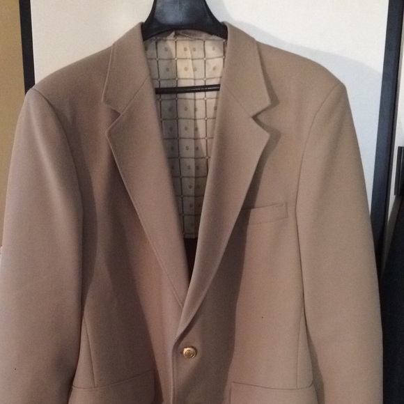 Vintage tan suit jacket - Picture 1 of 8